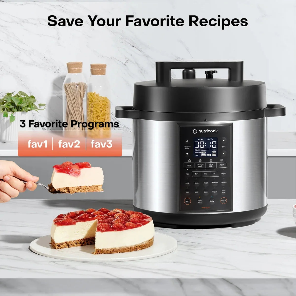 Nutricook Smart Pot 3 NC-SP320 6L Electric Pressure Cooker, 12 in 1, 17 Presets, 1200W