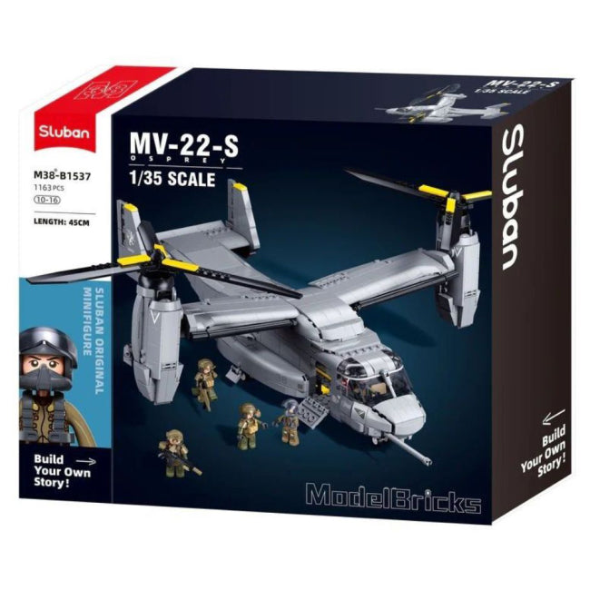 Sluban Military Aircraft Construction Set with 1163 Figures (M38-B1537)