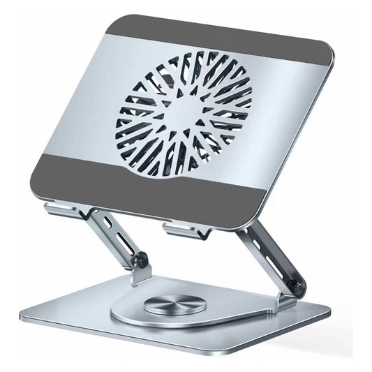 Laptop Stand laptops with 360°Rotating Base and Removable Magnetic Cooling Fan, Dual Pivot Fully Foldable and Adjustable