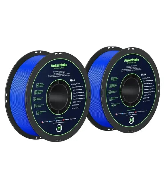 AnkerMake PLA+ 3D Printing Filament, Official Filament, 2-Pack, 4.4 lb / 2 kg, Durable, Smooth High-Adhesion Rate, Designed for High-Speed Printing
