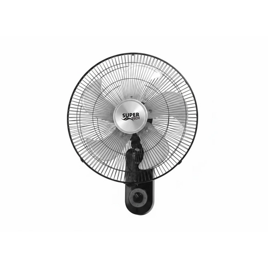 SuperTech 18‑Inch Wall Fan STFW45‑9244 Black – 60W – 5 Metal Blades – 3 Speed