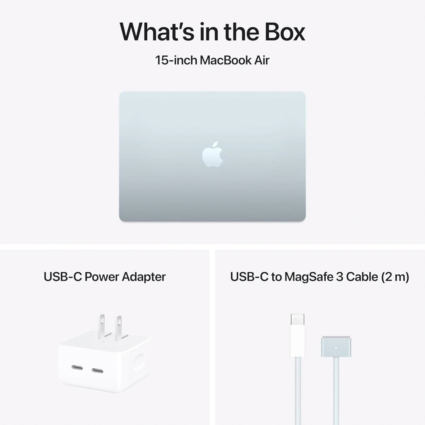 Apple NEW MacBook AIR 15 (2025) Apple M4 (256GB/16GB) 10‑Core CPU & 10‑Core GPU Retina True Tone , Sky Blue