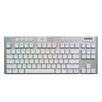 Logitech G915 X LIGHTSPEED TKL Tactile Wireless Gaming Keyboard – Tactile GL Low‑Profile Switches, Tri‑Mode Connectivity, KEYCONTROL Customization, LIGHTSYNC RGB, Aluminum Alloy Build, White (920-012737)