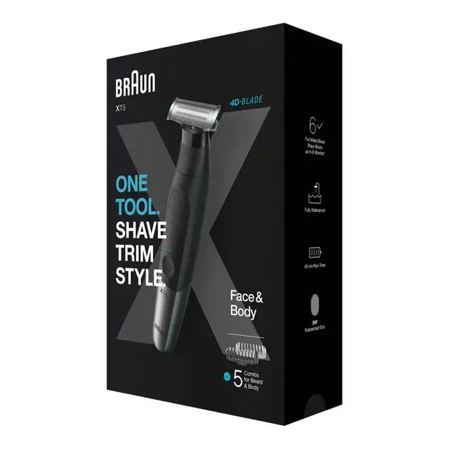 Braun Series X Electric Shaver Wet & Dry Black Silver - XT5100