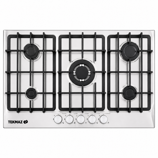 TEKMAZ Built-in Gas Hob – (90 cm, Stainless Steel)