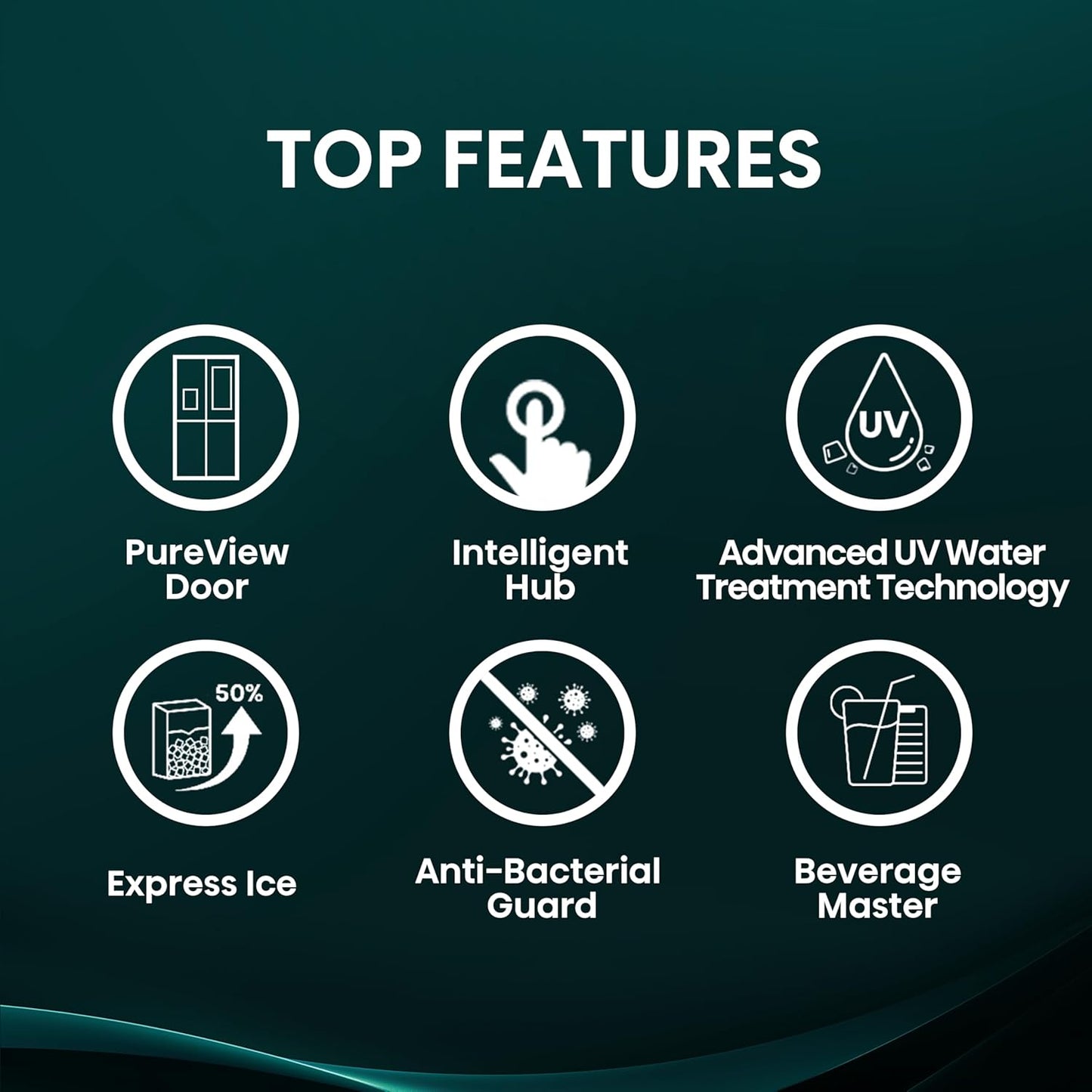 Hisense RQ9P780TTB1 Gross 780L Net 615L, Premium Flat Door French Refrigerator Pure View Door Series 6.86 TFT Screen with Intelligent Hub Function, Advanced UV Ice & Water Treatment Technology.