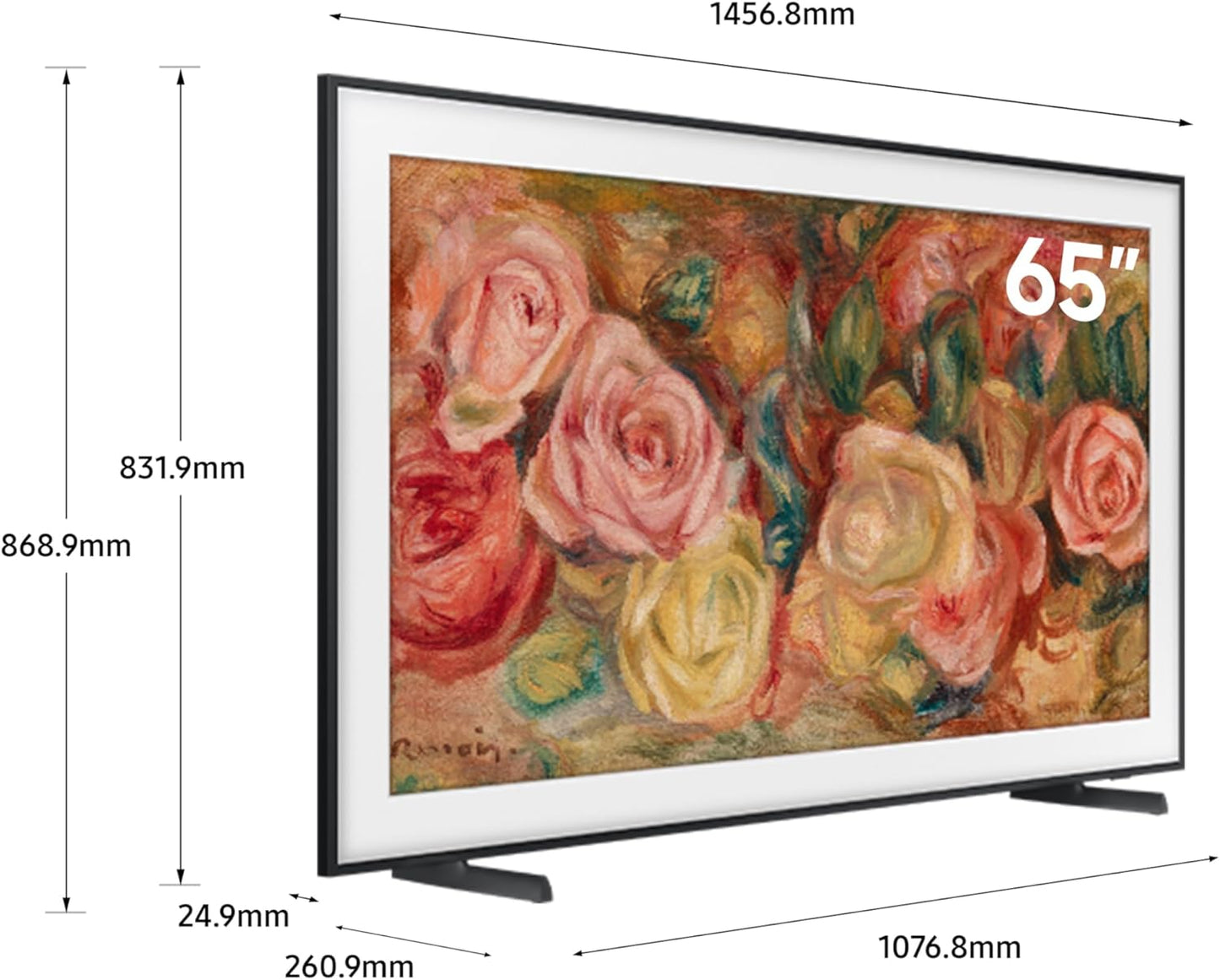 Samsung 65 Inch The Frame TV, LS03D, 4K, QLED, Modern Frame Design, Matte Display, Art Mode, Tizen Smart TV, QA65LS03DAUXZN (2024 - UAE Version)