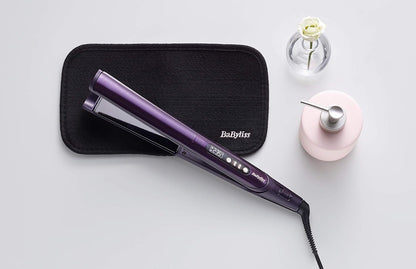 BaByliss Sensitive Hair Straightener| Wide 28mm Plates For Efficient Styling |Fast Heating Time With Sleek & Stylish Design| Advanced Technology For Precise Temperature Control ST450SDE(Black/Purple)