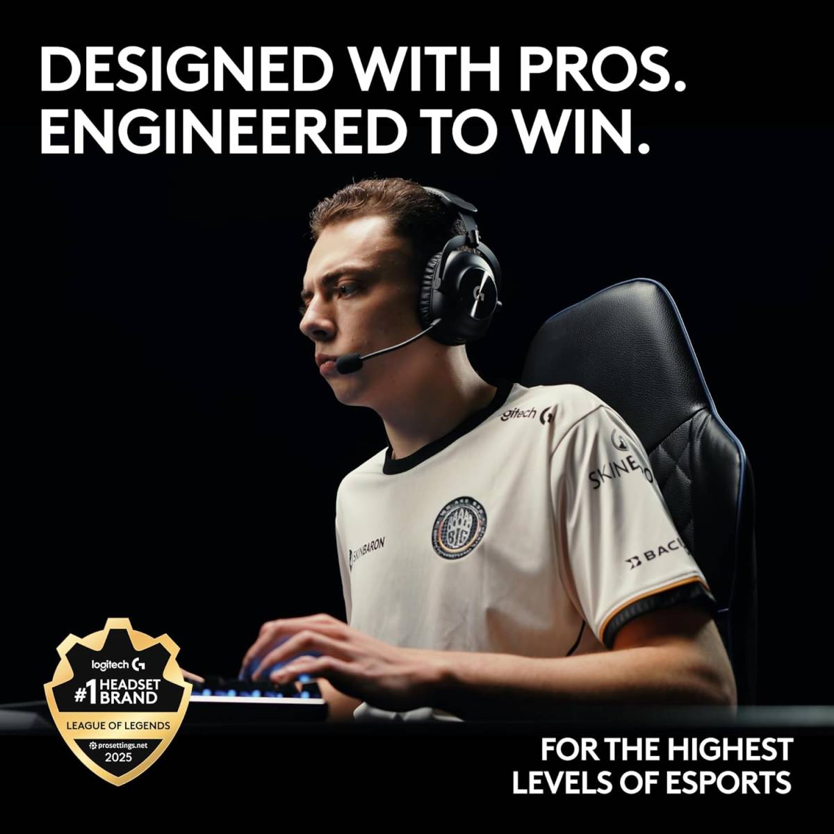 Logitech PRO X 2 LIGHTSPEED Wireless Gaming Headset – 50mm Graphene Drivers, Blue VO!CE Mic, LIGHTSPEED + Bluetooth, 50h Battery, Memory Foam Comfort, Black (981-001263)