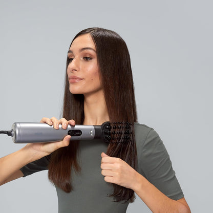 Braun Air Styler AS4.3, Advanced Care, Hair Drying, Volumiser and Smoothing, 1000 Watts, with 2 Attachment Drying Nozzle and Paddle Brush, Air Brush BRAS430SDE - Ionic Grey