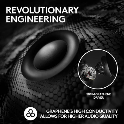 Logitech PRO X 2 LIGHTSPEED Wireless Gaming Headset – 50mm Graphene Drivers, Blue VO!CE Mic, LIGHTSPEED + Bluetooth, 50h Battery, Memory Foam Comfort, Black (981-001263)