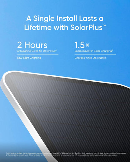 eufy Security 3K Dual Camera, SoloCam S340, Solar Security Cameras Wireless Outdoor, Cameras for Home Security, 360°Coverage, Pan & Tilt, No Blind Spots, No Monthly Fee, Built-in 8GB