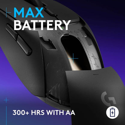Logitech G309 Lightspeed Wireless Gaming Mouse, Lightweight, LIGHTFORCE Hybrid Switches, Hero 25K Sensor, 86g & 300+ hr Battery Life with AA Battery, 6 Programmable Buttons, PC & Mac - White