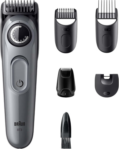 Braun Series 3 Beard Trimmer, Ultra Sharp Blade, Washable Heads & Combs - BEARD BT3560 MSGREY BOX CEEMEA
