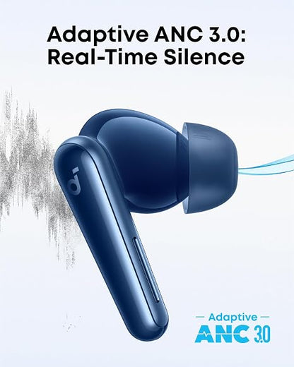 Anker Soundcore Liberty 5, Noise-Cancelling Wireless Earbuds, 2xStronger Voice Reduction, Real-Time Adaptive Noise Cancellation, Fast Charging, Dolby Audio, 6-Mic AI Clear Calls (Abyss Blue)