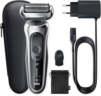 Braun Series 7 71-S1000s Wet & Dry Shaver With Travel Case, Silver