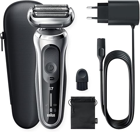 Braun Series 7 71-S1000s Wet & Dry Shaver With Travel Case, Silver