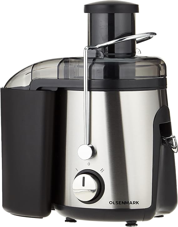 Olsenmark Juice Extractor 400W, 75mm Wide Chute, 1.3L Pulp Container, 800ml Cup, Stainless Steel OMJE2345