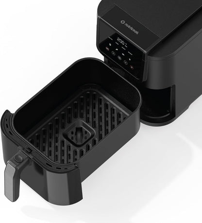 Nutricook Air Fryer Slim, 5L, 1KGs, Large Basket, Space-Saving Slim Design, Air Fry, Bake, Reheat, with 5 Presets, Clear Window & Light, AFS100, Black, 1500 Watts, 2 Years Warranty