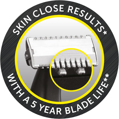 Remington Omniblade Hybrid Face and Body Stubble 100% Waterproof Rechargable Shaver with Adjustable Precision Dial Comb and Micro Trimmer, Black