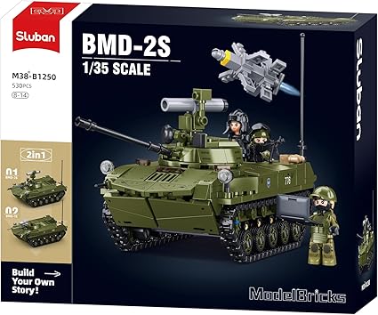 Sluban M38-B1250 BMD-2S Airborne Armored Vehicle, 516 Pieces
