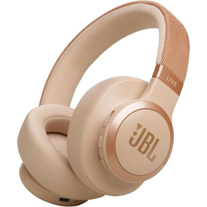 JBL Live 770NC - Wireless Over-Ear Headphones with True Adaptive Noise Cancelling with Smart Ambient, Up to 65 Hours of Battery Life, Comfort-fit Fabric Headband & Carrying Pouch (Sandstone)
