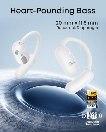 soundcore AeroFit 2 by Anker, Open-Ear Headphones, Real-Time Translation Earbuds, 4 Adjustable Positions for Every Ear Size, 2× Richer Bass, Hi-Res, 42H Playtime, IP55,AI Clear Calls,Wireless Charging