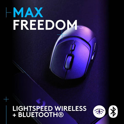 Logitech G309 Lightspeed Wireless Gaming Mouse, Lightweight, LIGHTFORCE Hybrid Switches, Hero 25K Sensor, 86g & 300+ hr Battery Life with AA Battery, 6 Programmable Buttons, PC & Mac - White