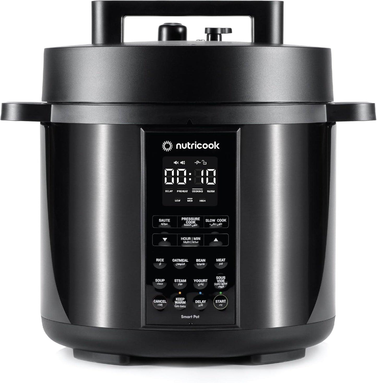 Nutricook Smart Pot 2 Rice Cooker, Steamer, Sauté Pot, Yogurt Maker & More,9 In 1 Electric Pressure Cooker, Slow Cooker,6 Liters, 12 Smart Programs With New Smart Lid