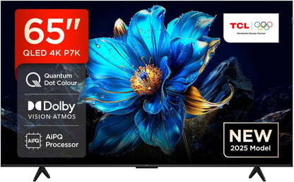 TCL 65 Inch 65P7K QLED TV 4K UHD Google TV - Dolby Vision & Atmos