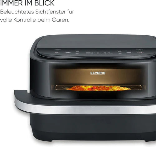 Severin 2464 4L 2100W Multi-Function Air Fryer with Pizza Programs