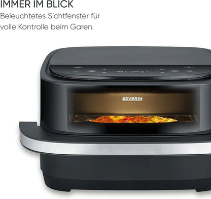 Severin 2464 4L 2100W Multi-Function Air Fryer with Pizza Programs
