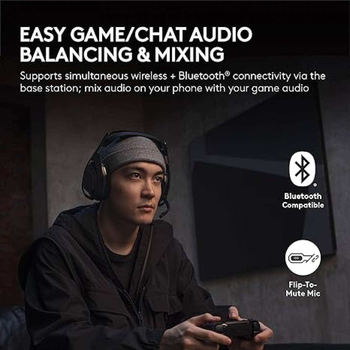 Logitech G Astro A50 X Omni-Platform Wireless Gaming Headset + Base Station for PS5, Xbox, PC: PLAYSYNC Video & Audio Switcher, HDMI 2.1 4K 120Hz VRR, <24 bit/48 kHz, 24hr Battery, 2.4GHz & BT - Black (939-002128)