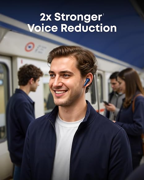 Anker Soundcore Liberty 5, Noise-Cancelling Wireless Earbuds, 2xStronger Voice Reduction, Real-Time Adaptive Noise Cancellation, Fast Charging, Dolby Audio, 6-Mic AI Clear Calls (Abyss Blue)