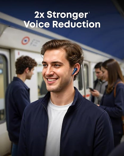 Anker Soundcore Liberty 5, Noise-Cancelling Wireless Earbuds, 2xStronger Voice Reduction, Real-Time Adaptive Noise Cancellation, Fast Charging, Dolby Audio, 6-Mic AI Clear Calls (Abyss Blue)