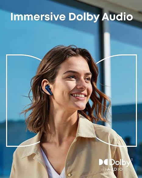Anker Soundcore Liberty 5, Noise-Cancelling Wireless Earbuds, 2xStronger Voice Reduction, Real-Time Adaptive Noise Cancellation, Fast Charging, Dolby Audio, 6-Mic AI Clear Calls (Abyss Blue)