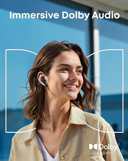 Anker Soundcore Liberty 5, Noise-Cancelling Wireless Earbuds, 2xStronger Voice Reduction, Real-Time Adaptive Noise Cancellation, Fast Charging, Dolby Audio, 6-Mic AI Clear Calls (Abyss Blue)