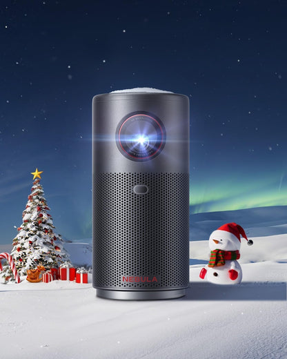 NEBULA Capsule Air Google TV Projector, Officially Licensed Netflix, 720p Smart Mini Projector with Wi-Fi, 2-4 Hours of Playtime, 100-Inch Display, Dolby Digital, Ultra Portable for Any Space