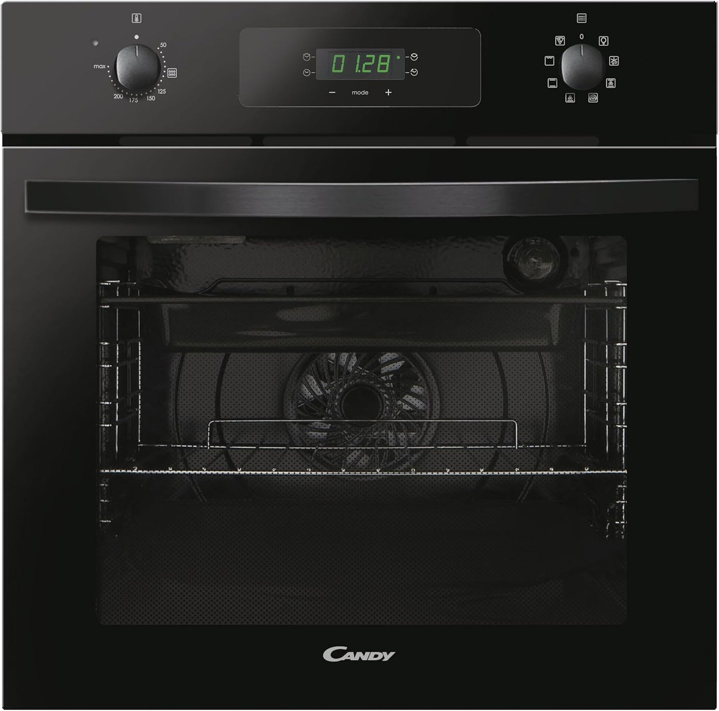 Candy FIDCN615/1 Built In Electric Multifunctional Single Oven, Fan Oven, 70 Litre capacity, 8 functions, enamel interior, Aquactiva steam cleaning, 60cm [Energy Class A+]