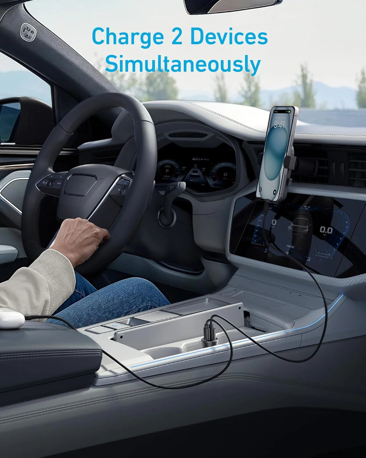 Anker USB C Car Charger 30W Fast & Safe Dual Charging - Black