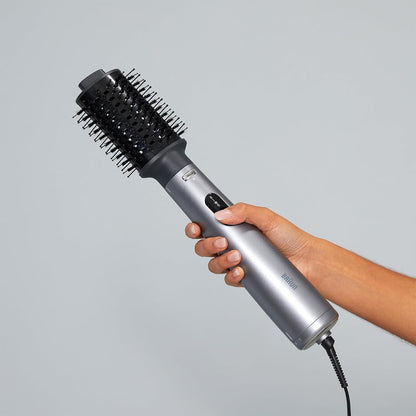 Braun Air Styler AS4.3, Advanced Care, Hair Drying, Volumiser and Smoothing, 1000 Watts, with 2 Attachment Drying Nozzle and Paddle Brush, Air Brush BRAS430SDE - Ionic Grey