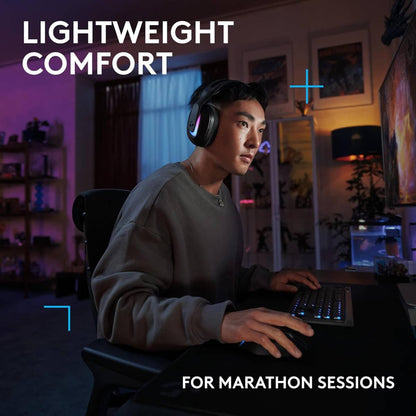 Logitech G522 LIGHTSPEED Wireless Gaming Headset, Lightsync RGB, Full Bandwidth Mic, Advanced Synchronized Audio, Tri-Connectivity with LightSpeed, Bluetooth 5.3, Black