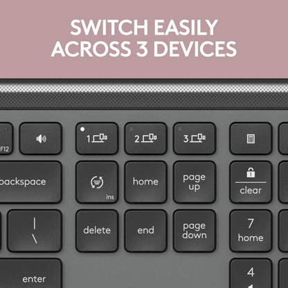 Logitech Signature Slim K950 Wireless Keyboard, Sleek Design, Switch Typing Between Devices, Quiet Typing, Bluetooth, Multi-OS, Windows, Mac, Chrome - Graphite