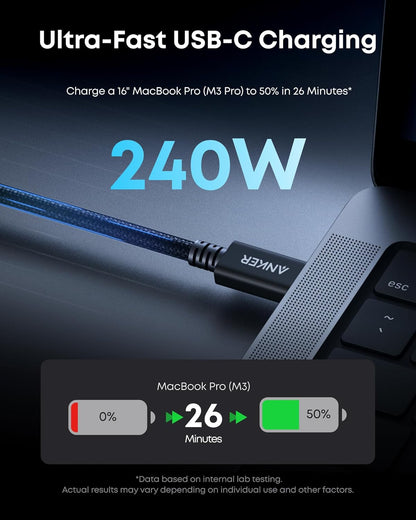 Anker Prime Thunderbolt 5 Cable, 1.7 ft