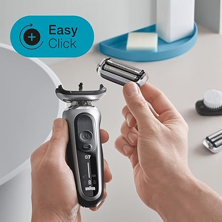 Braun Series 7 71-S1000s Wet & Dry Shaver With Travel Case, Silver