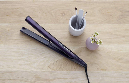 BaByliss Sensitive Hair Straightener| Wide 28mm Plates For Efficient Styling |Fast Heating Time With Sleek & Stylish Design| Advanced Technology For Precise Temperature Control ST450SDE(Black/Purple)