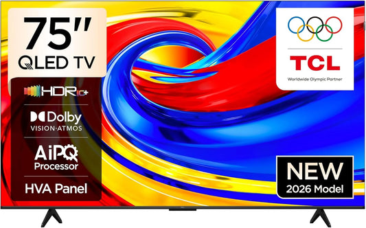 TCL 75P7L Television 75 Inch Smart TV 4K Premium QLED Colorful Quantum Crystal HDR 10+ Gaming Google TV, Dolby Vision Atmos, DTS Virtual:X, MEMC, Game Master with Slim Design (2026 Model)