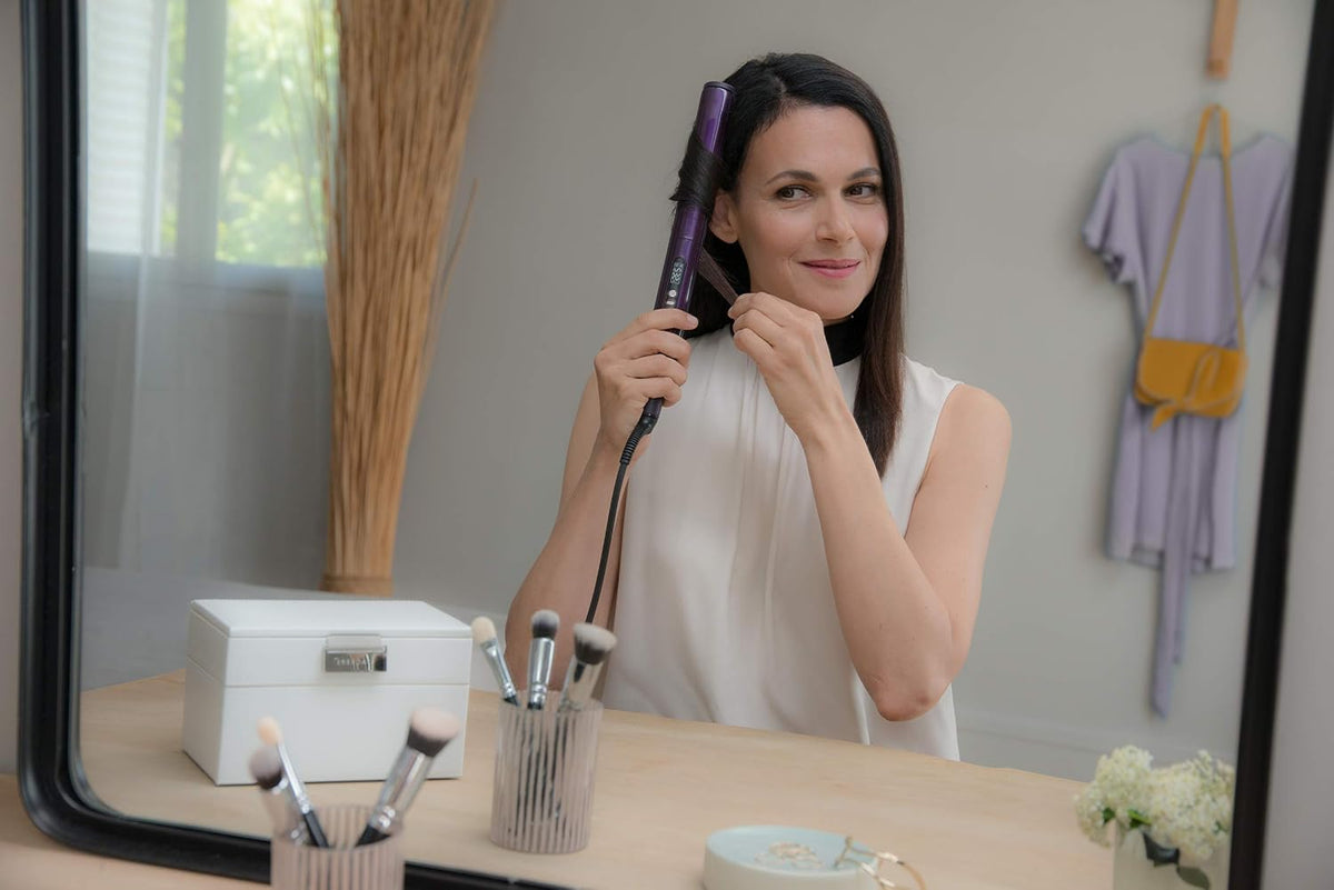 BaByliss Sensitive Hair Straightener| Wide 28mm Plates For Efficient Styling |Fast Heating Time With Sleek & Stylish Design| Advanced Technology For Precise Temperature Control ST450SDE(Black/Purple)