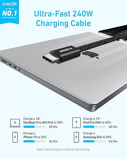 Anker Zolo USB-C to USB-C Cable 240W Braided 6ft