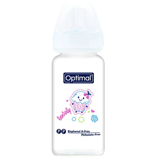 Optimal Glass Feeding Bottle 160ml White, BPA Free, Easy to Sterilize